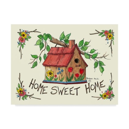 Barbara Mock 'Home Sweet Home Birdhouse' Canvas Art,14x19